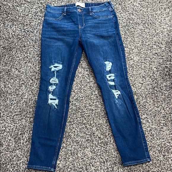 abercrombie kids Other - Abercrombie Kids Pull On Skinny Legging Ripped Blue Jeans Girls 17/18 | EUC